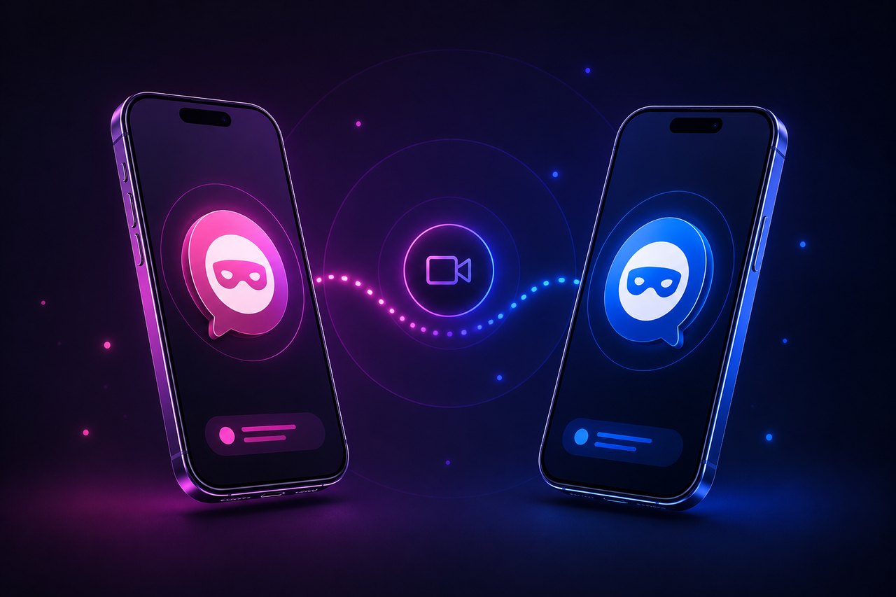 Видеозвонок между двумя анонимными собеседниками в Telegram